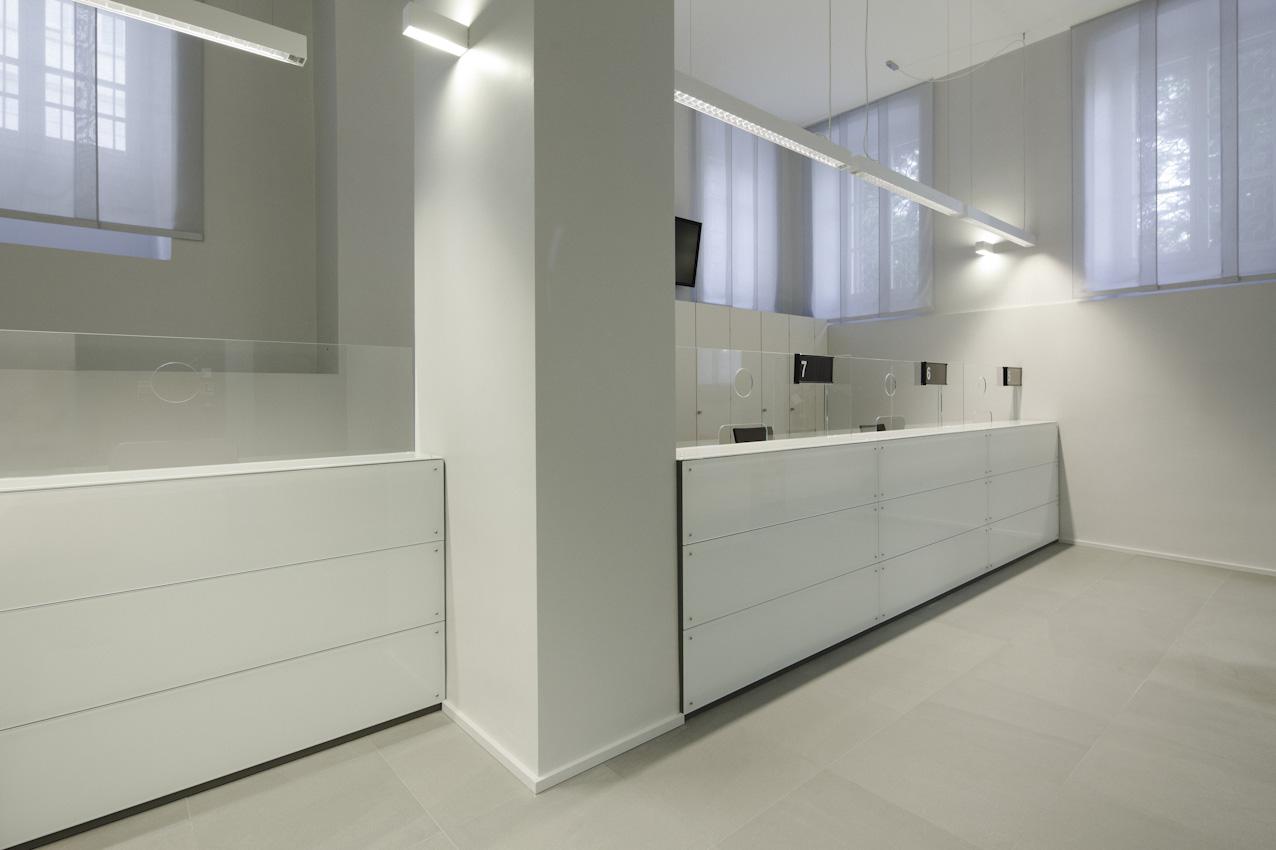 sala accettazione ambulatori vista frontale